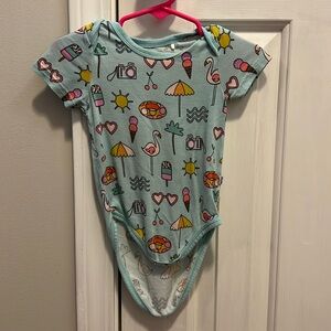Little Sleepies Blue Pool Party Onesie. Size 6-12 months